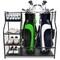 Swing Sports 2 Golf Bag Storage Rack for Garage with Golf Accessories Shelves